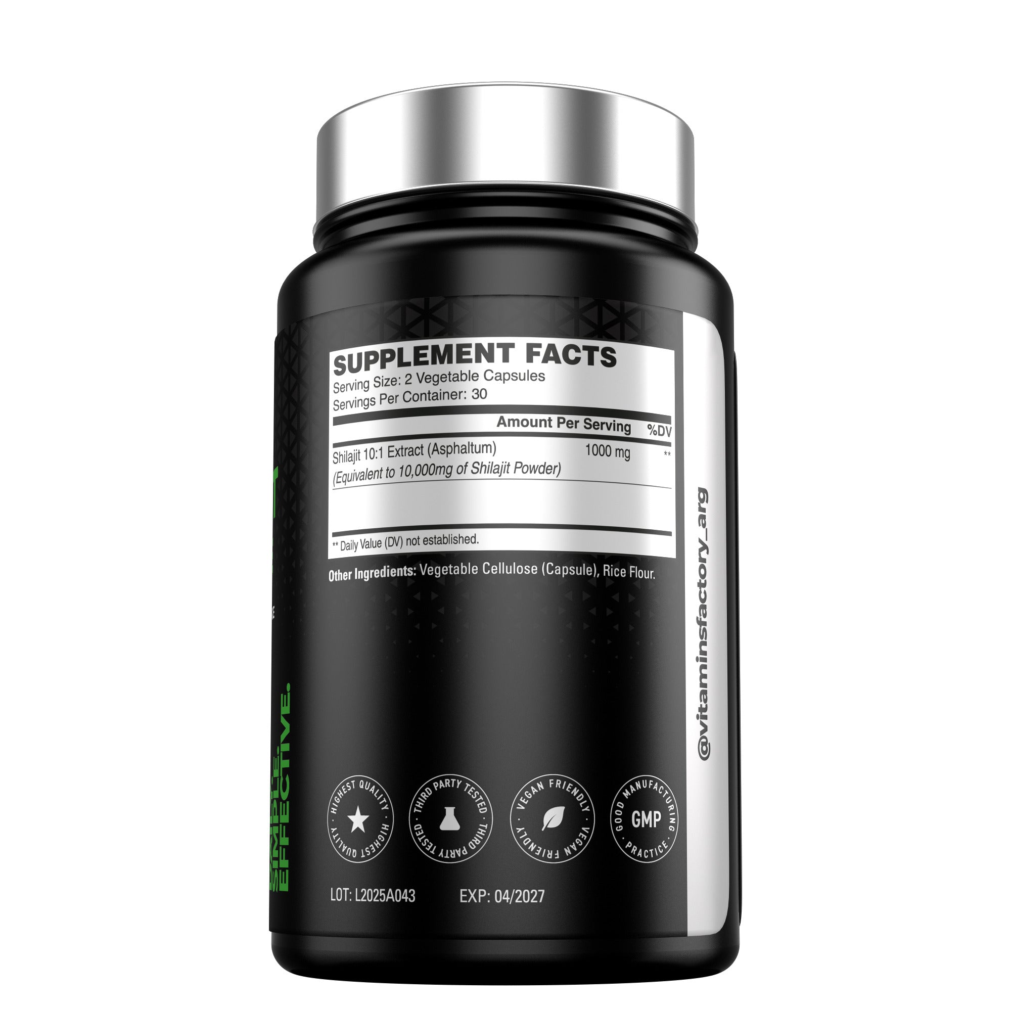 SHILAJIT 100% PURE 10000 mg 60 capsulas