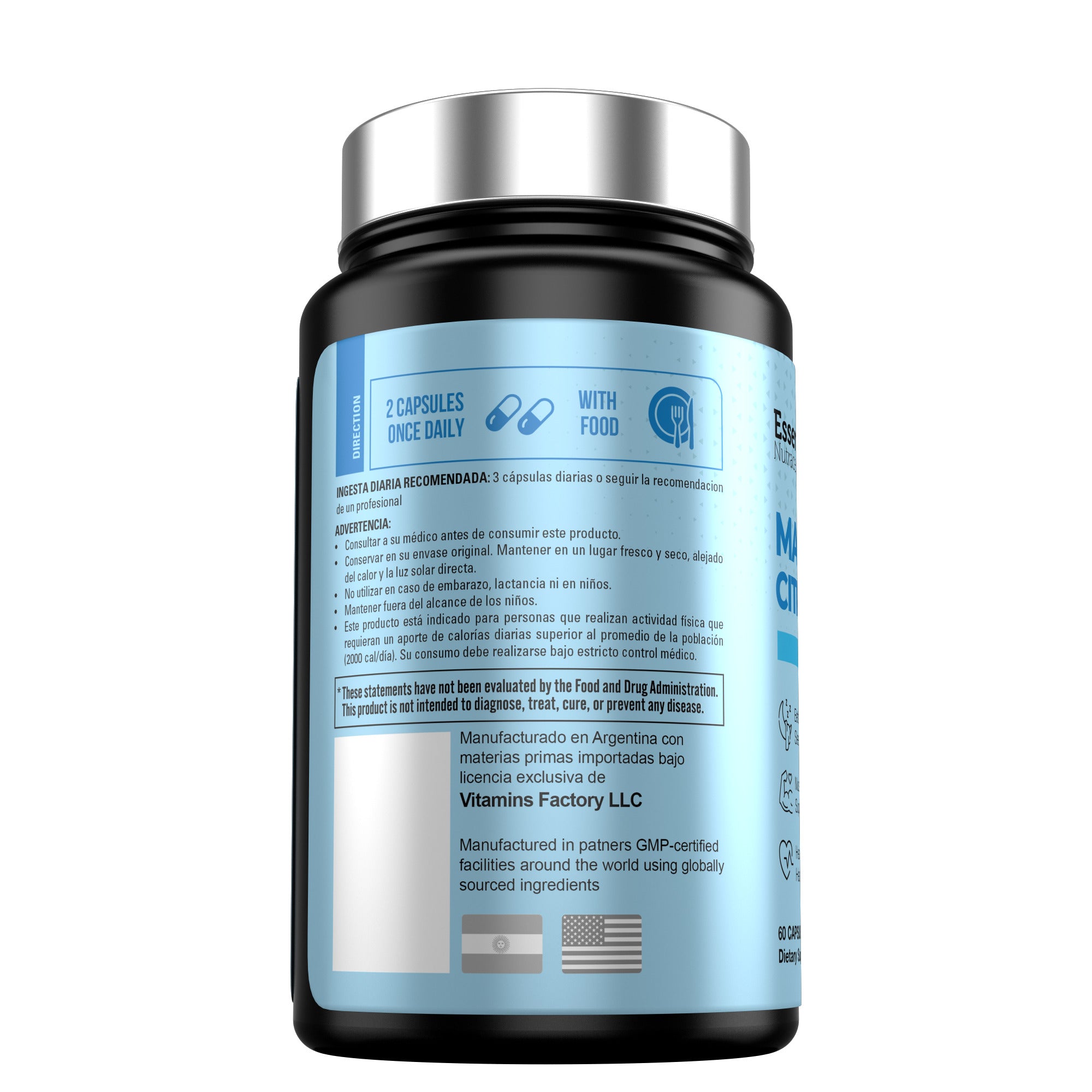 CITRATO DE MAGNESIO 1500mg | 60 Cápsulas